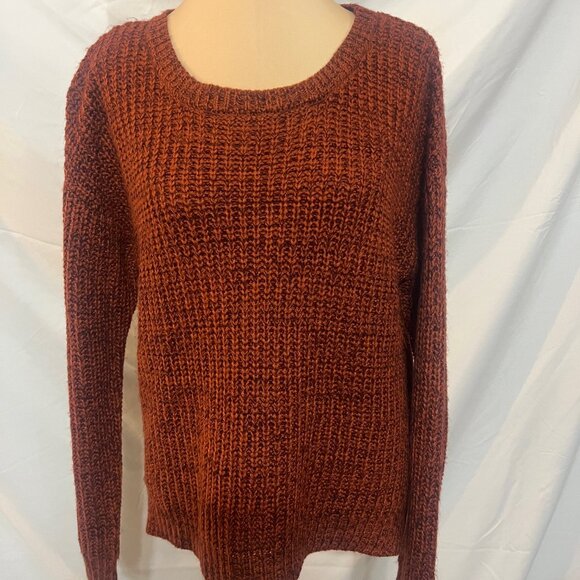 Fall knit sweater, It's Our Time, rust, size medium, grommet lace up sides - Picture 2 of 5
